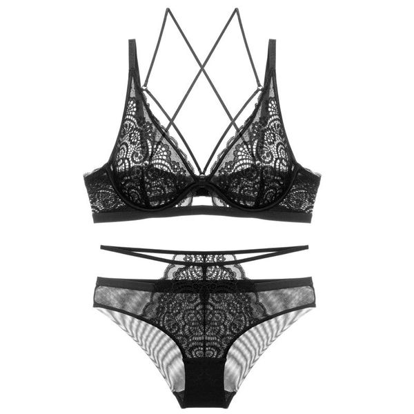 bras sets thin transparent underwire bra back cross beauty black strappy set intimate lingerie lace beautiful underwear, Red;black
bras sets thin transparent underwire bra back cross beauty black strappy set intimate lingerie lace beautiful underwear, Red;black