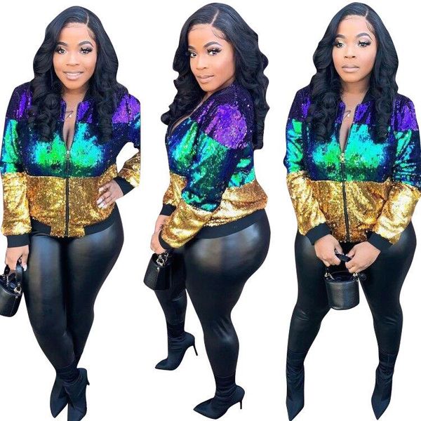 women's jackets baby 001 winter clothing casual color contrast stitching sequined jacket, Black;brown
women's jackets baby 001 winter clothing casual color contrast stitching sequined jacket, Black;brown