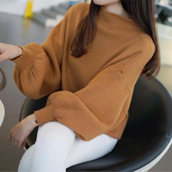 women's sweaters 2021 turtleneck sweater women pullover knit jumper long lantern sleeve korean ladies autumn winter female casual jw915, White;black
women's sweaters 2021 turtleneck sweater women pullover knit jumper long lantern sleeve korean ladies autumn winter female casual jw915, White;black