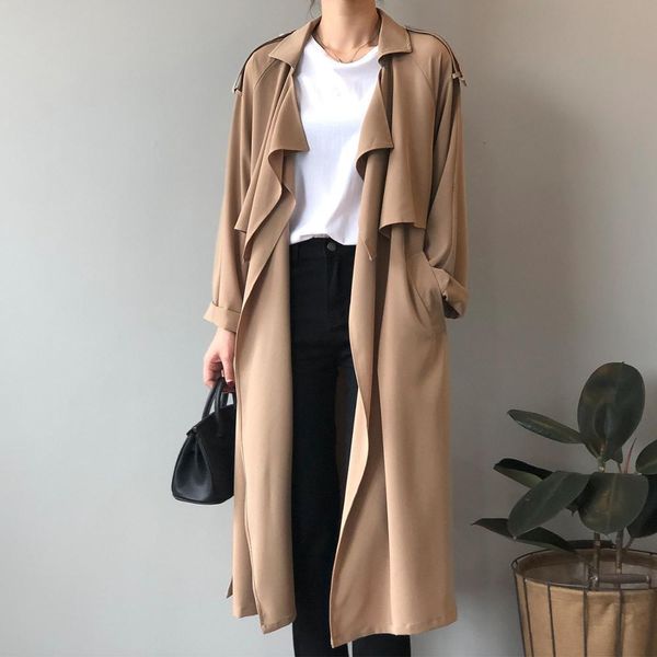 2021 vintage minimalist suit collar long trench coat women elegant ol overcoat new british style solid casual windbreaker jps7, Tan;black
2021 vintage minimalist suit collar long trench coat women elegant ol overcoat new british style solid casual windbreaker jps7, Tan;black