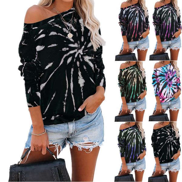 2021 new mulheres tie dye print t shirt outono inverno bsico manga longa o pescoo camiseta casual solto fora do ombro senhoras s 9n, White
2021 new mulheres tie dye print t shirt outono inverno bsico manga longa o pescoo camiseta casual solto fora do ombro senhoras s 9n, White
