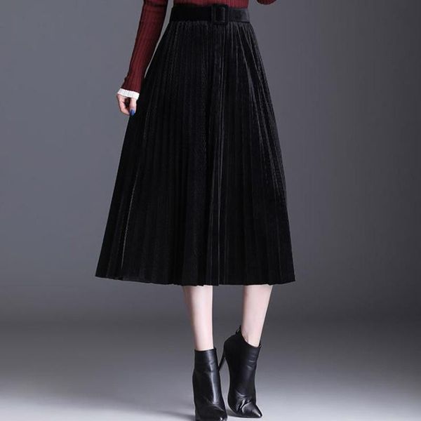 skirts autumn and winter 2021 women's high waist corduroy pleated skirt medium length, Black
skirts autumn and winter 2021 women's high waist corduroy pleated skirt medium length, Black