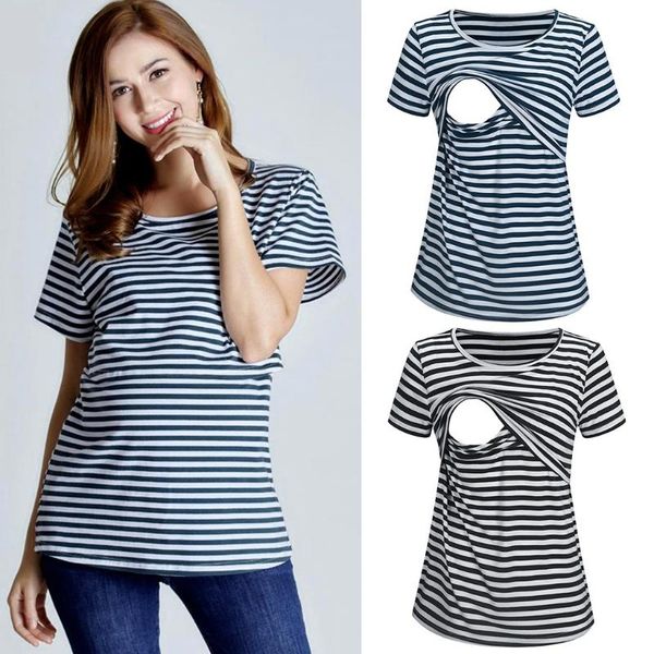 maternity & tees short sleeve striped print multi-functional breastfeeding women nursing t-shirt for, White
maternity & tees short sleeve striped print multi-functional breastfeeding women nursing t-shirt for, White