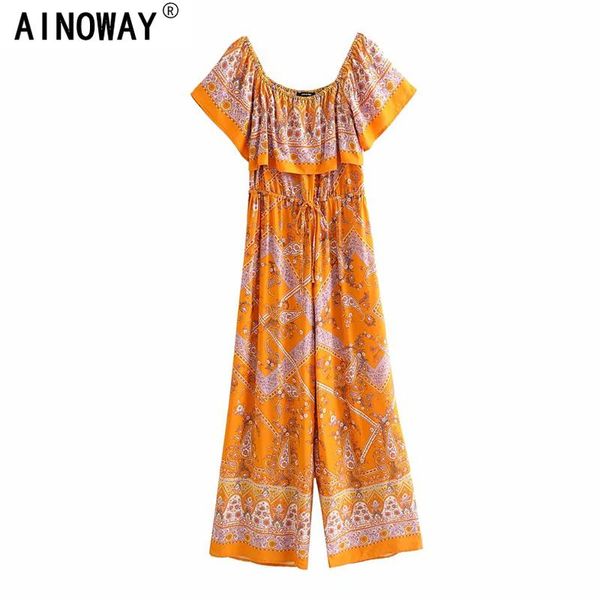women's jumpsuits & rompers vintage chic women orange floral print sleeveless boho bodysuits ladies off shoulder bohemian rayon playsui, Black;white
women's jumpsuits & rompers vintage chic women orange floral print sleeveless boho bodysuits ladies off shoulder bohemian rayon playsui, Black;white