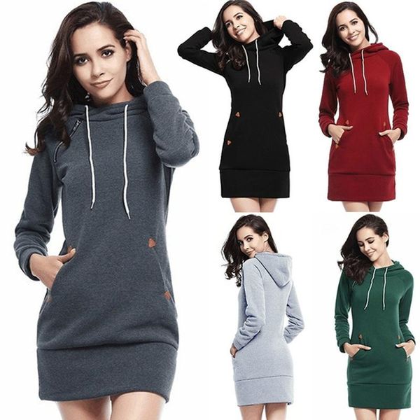 women's hoodies & sweatshirts women fashion outdoor hooded sweater dress long sleeved solid color above knee casual big pocket coat pul, Black
women's hoodies & sweatshirts women fashion outdoor hooded sweater dress long sleeved solid color above knee casual big pocket coat pul, Black