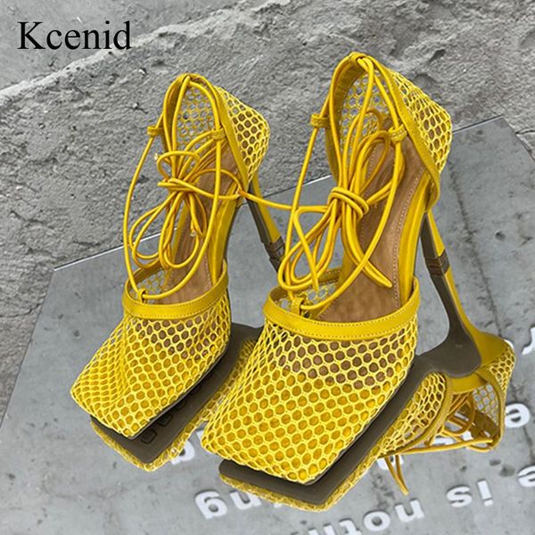 kcenid summer new yellow black mesh shoes high heel sandals women square toe ankle strap ladies shoes lace-up party pumps
kcenid summer new yellow black mesh shoes high heel sandals women square toe ankle strap ladies shoes lace-up party pumps
