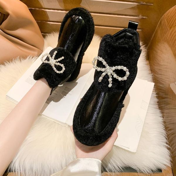 boots 2021 pearl bowknot flat bottom plus velvet women's non-slip plush cotton fur one snow women, Black
boots 2021 pearl bowknot flat bottom plus velvet women's non-slip plush cotton fur one snow women, Black