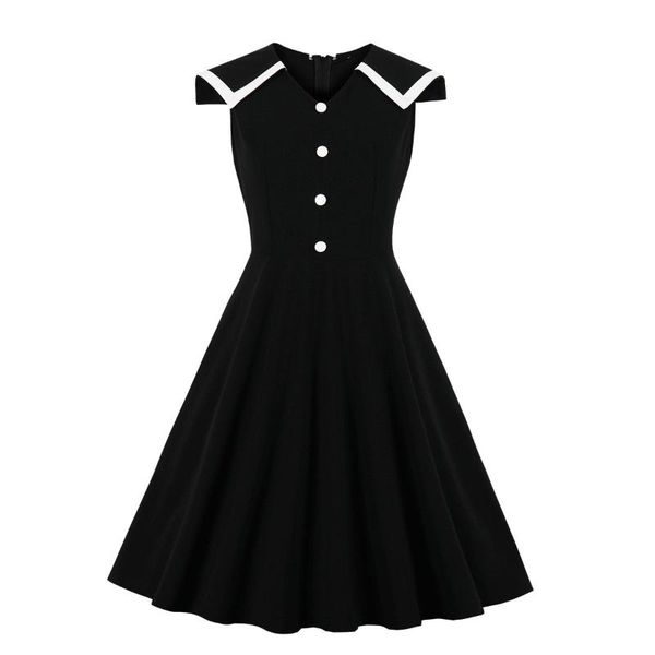 casual dresses black fashion elegant women dress sailor collar button party pin up vestidos retro vintage rockabilly summer femme, Black;gray
casual dresses black fashion elegant women dress sailor collar button party pin up vestidos retro vintage rockabilly summer femme, Black;gray