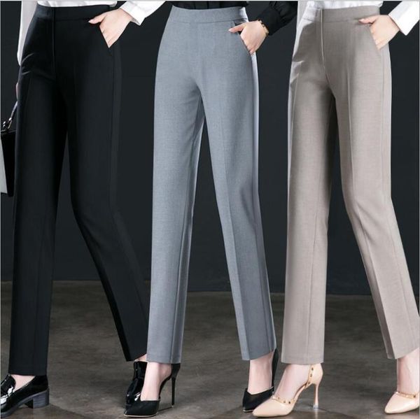 women's pants & capris trousers autumn elastic waist business wear formal straight high casual long, Black;white
women's pants & capris trousers autumn elastic waist business wear formal straight high casual long, Black;white