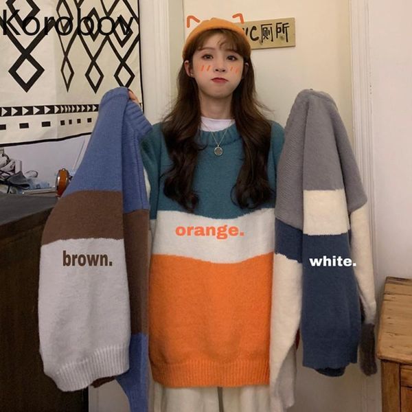women's sweaters korobov streetwear ulzzang female pullovers 2021 chic women korean o neck long sleeve striped sueter mujer, White;black
women's sweaters korobov streetwear ulzzang female pullovers 2021 chic women korean o neck long sleeve striped sueter mujer, White;black