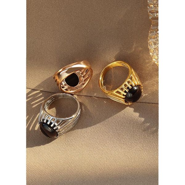 cluster rings fashion simple black stone titanium steel ring woman men couples opal birthday party jewelry decoration gifts, Golden;silver
cluster rings fashion simple black stone titanium steel ring woman men couples opal birthday party jewelry decoration gifts, Golden;silver