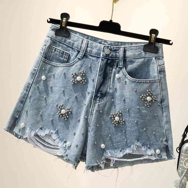 women's shorts blue bead jeans femme summer korean denim loose casual plus size wide leg ladies prqs, White;black
women's shorts blue bead jeans femme summer korean denim loose casual plus size wide leg ladies prqs, White;black