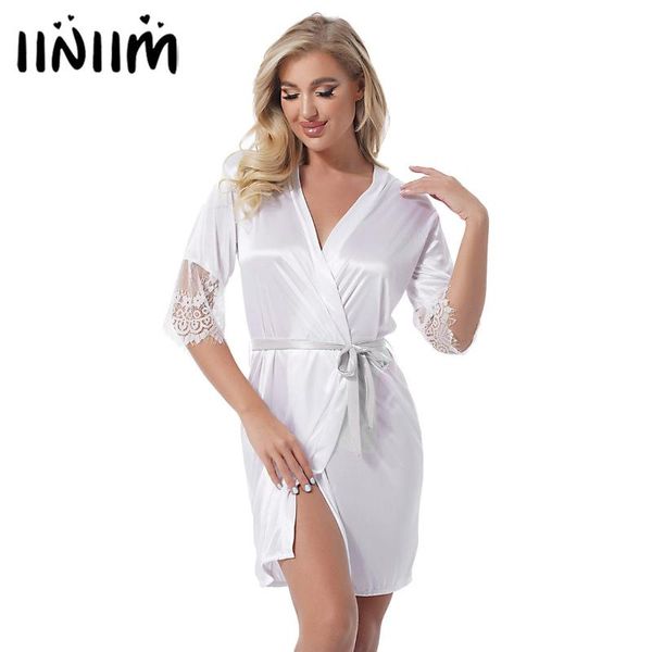 women's sleepwear women solid color set night-robe half sleeves lace adorned cardigan sash self tie pajama sets with g-string thong, Black;red 
women's sleepwear women solid color set night-robe half sleeves lace adorned cardigan sash self tie pajama sets with g-string thong, Black;red