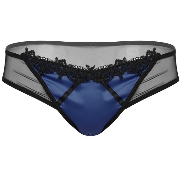 Sexy Mens Sissy Underwear Lace Trim Elastic Waistband Lingerie Satin Patchwork Briefs See-through Mesh Back Underpants For Male, Black;white
Sexy Mens Sissy Underwear Lace Trim Elastic Waistband Lingerie Satin Patchwork Briefs See-through Mesh Back Underpants For Male, Black;white