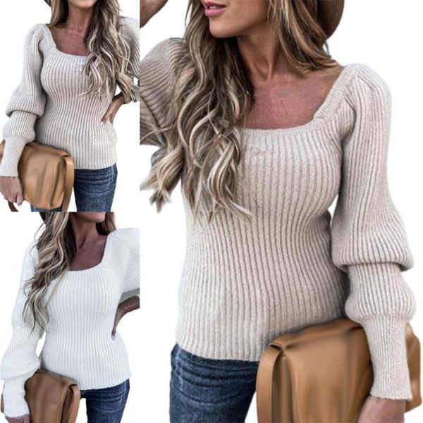 women's sweaters drop women sweater solid color pullover knitted ol square neck slim winter for commute, White;black
women's sweaters drop women sweater solid color pullover knitted ol square neck slim winter for commute, White;black