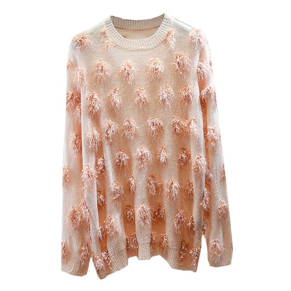 sweet flower mesh for woman 2021 new sweater loose all-match casual yzqs, White;black
sweet flower mesh for woman 2021 new sweater loose all-match casual yzqs, White;black