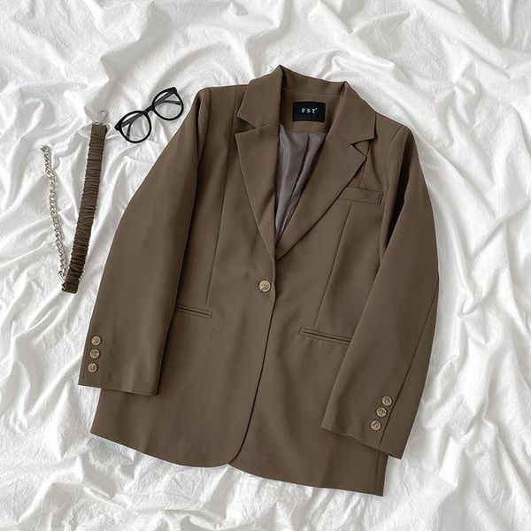 temperament design sense brown suit jacket spring and autumn womens long-sleeved shirt small with belt blazer women, White;black
temperament design sense brown suit jacket spring and autumn womens long-sleeved shirt small with belt blazer women, White;black