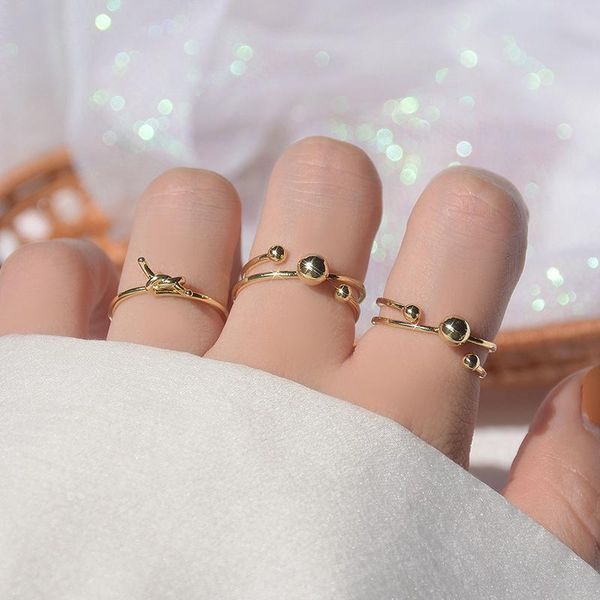 cluster rings delicate jewelry 14k real gold adjustable beads for women simple style engagement, Golden;silver
cluster rings delicate jewelry 14k real gold adjustable beads for women simple style engagement, Golden;silver