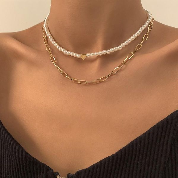 chains cosysail 2pcs/set simple love heart imitated pearl beaded choker necklace for female metal chain set daily jewelry 2021, Silver
chains cosysail 2pcs/set simple love heart imitated pearl beaded choker necklace for female metal chain set daily jewelry 2021, Silver