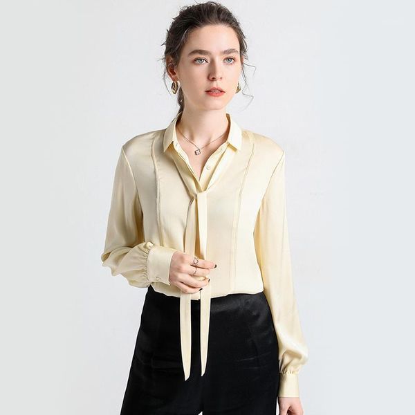 blouse women 2021 spring fashion yellow silk satin necktie long sleeve shirt office ladies womens and blouses women's & shirts, White
blouse women 2021 spring fashion yellow silk satin necktie long sleeve shirt office ladies womens and blouses women's & shirts, White