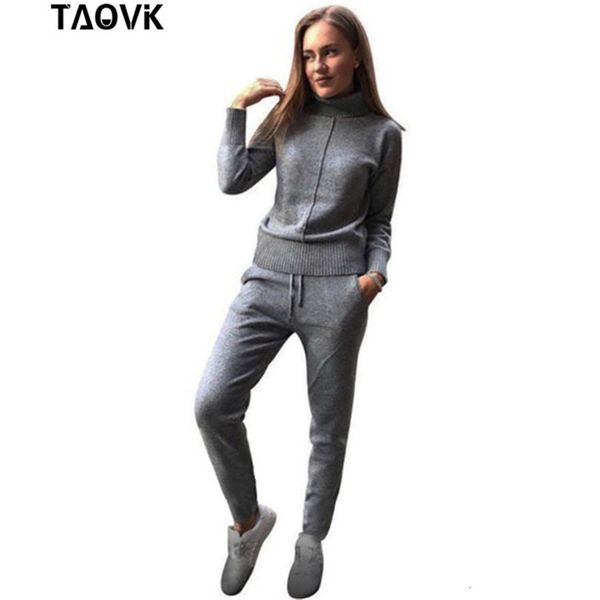 women's woolen taovk suit high collar sweater + pants loose style two-piece set knitted costume trac 1nlv, Gray
women's woolen taovk suit high collar sweater + pants loose style two-piece set knitted costume trac 1nlv, Gray