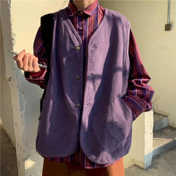 2021 new autumn retro purple velvet outer wear women's vest loose korean version rt5w, Black;white
2021 new autumn retro purple velvet outer wear women's vest loose korean version rt5w, Black;white