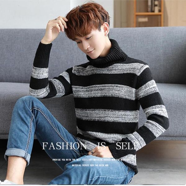 autumn/winter men's sweater turtleneck sweater solid cotton knit warm pullover knit pullover for men slim knitwear, White;black
autumn/winter men's sweater turtleneck sweater solid cotton knit warm pullover knit pullover for men slim knitwear, White;black