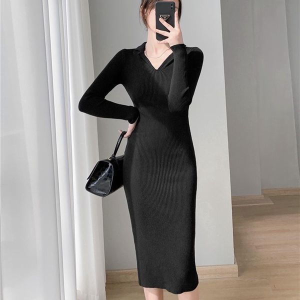 casual dresses fall winter women long sleeve knitted bodycon dress ladies clothing v-neck vintage elegant midi sweater, Black;gray
casual dresses fall winter women long sleeve knitted bodycon dress ladies clothing v-neck vintage elegant midi sweater, Black;gray