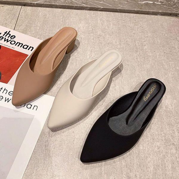 slippers slhjc women jelly shoes med chunky heel pointed toe slip on soft drags heels sandals, Black
slippers slhjc women jelly shoes med chunky heel pointed toe slip on soft drags heels sandals, Black