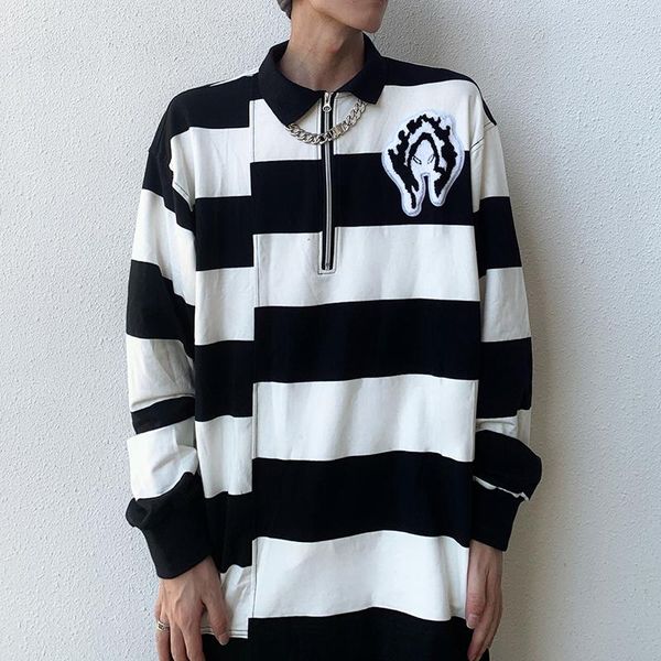 men's hoodies & sweatshirts japanese color block striped letter embroidery lapel men and women harajuku oversized spliced casual, Black
men's hoodies & sweatshirts japanese color block striped letter embroidery lapel men and women harajuku oversized spliced casual, Black