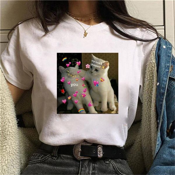 women's t-shirt women lady cartoon cat life pet cute trend fashion print tshirt dogs shirt clothes graphic female t tee womens, White
women's t-shirt women lady cartoon cat life pet cute trend fashion print tshirt dogs shirt clothes graphic female t tee womens, White
