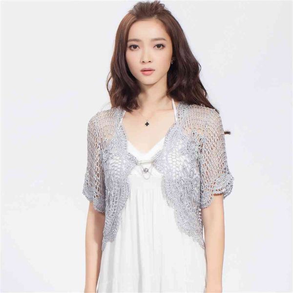 wholesale-womens hollow out hand knitted shrugs 4 colors short sleeve cardigan summer hand crochet sun-protective clothing 8040, White
wholesale-womens hollow out hand knitted shrugs 4 colors short sleeve cardigan summer hand crochet sun-protective clothing 8040, White