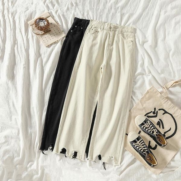 women's jeans woman pants black loose ripped cropped straight-leg pantalones vaqueros mujer, Blue
women's jeans woman pants black loose ripped cropped straight-leg pantalones vaqueros mujer, Blue