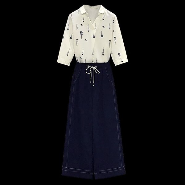 women's two piece pants 2021 spring bigger sizes high-quality chiffon v-neck blouse wide-legged two-piece outfit leisure women set clot, White
women's two piece pants 2021 spring bigger sizes high-quality chiffon v-neck blouse wide-legged two-piece outfit leisure women set clot, White