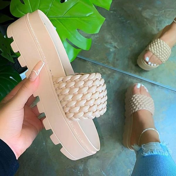 summer women's slippers thick bottom ladies slides platform weaved fashion female plus size non slip beach footwear woman 2021, Black
summer women's slippers thick bottom ladies slides platform weaved fashion female plus size non slip beach footwear woman 2021, Black