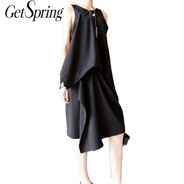 fashion summer high-end women's irregular three-dimensional cut dress 210601, Black;gray
fashion summer high-end women's irregular three-dimensional cut dress 210601, Black;gray