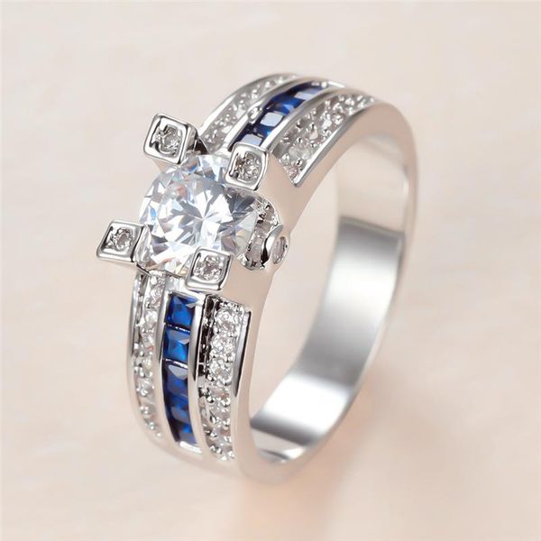 wedding rings classic male female blue crystal ring dainty silver color for women men luxury white round zircon engagement, Slivery;golden
wedding rings classic male female blue crystal ring dainty silver color for women men luxury white round zircon engagement, Slivery;golden