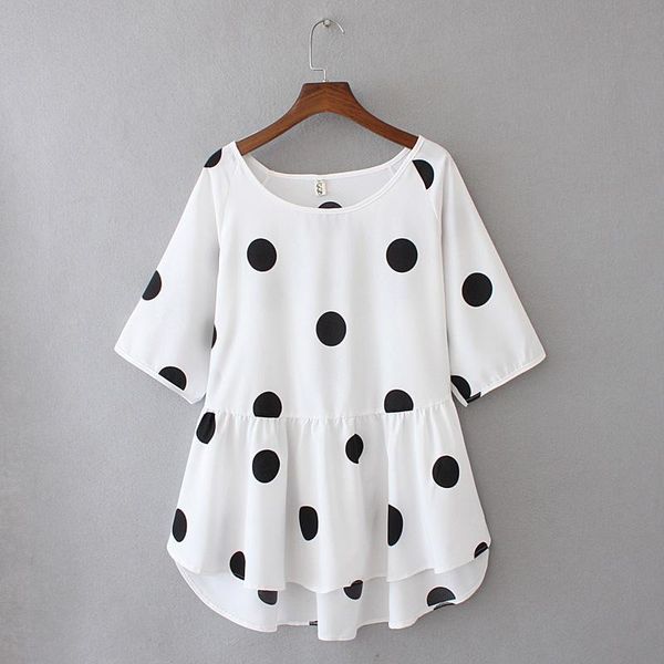 women's blouses & shirts summer half sleeve dot print shirt blouse for women blusas womens and chiffon ladie's plus size, White
women's blouses & shirts summer half sleeve dot print shirt blouse for women blusas womens and chiffon ladie's plus size, White