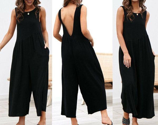 women's jumpsuits & rompers 2021 women summer ladies comfy baggy sleeveless jumpsuit casual solid backless loose clothes s-xl, Black;white
women's jumpsuits & rompers 2021 women summer ladies comfy baggy sleeveless jumpsuit casual solid backless loose clothes s-xl, Black;white