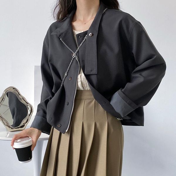 women's jackets 2021 autumn korean turn-down collar cargo short jacket women's long sleeve outerwear loose 808, Black;brown
women's jackets 2021 autumn korean turn-down collar cargo short jacket women's long sleeve outerwear loose 808, Black;brown