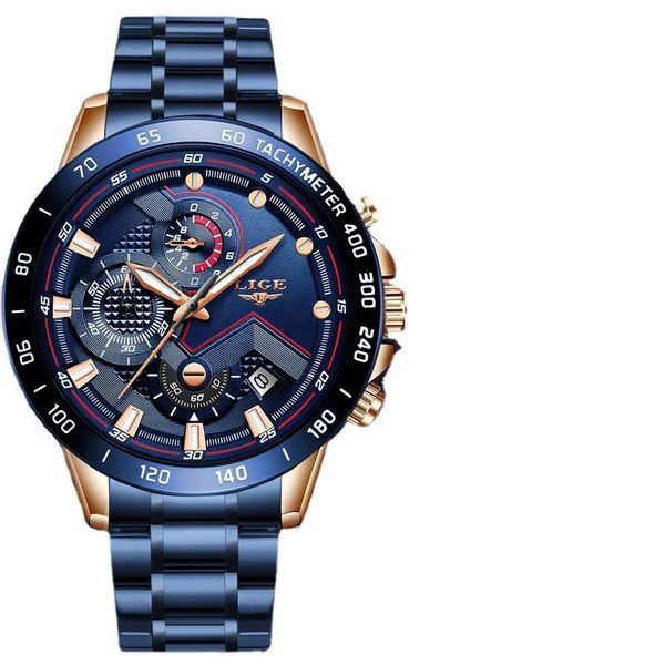 wristwatches men watches stainless steel blue waterproof quartz watch fashion chronograph male sport military, Slivery;brown
wristwatches men watches stainless steel blue waterproof quartz watch fashion chronograph male sport military, Slivery;brown