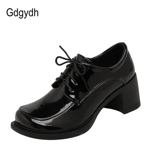 dress shoes gdgydh 2021 spring square toe lace up heels patent leather vintage ladies casual women pumps beige gray plus size 43, Black
dress shoes gdgydh 2021 spring square toe lace up heels patent leather vintage ladies casual women pumps beige gray plus size 43, Black