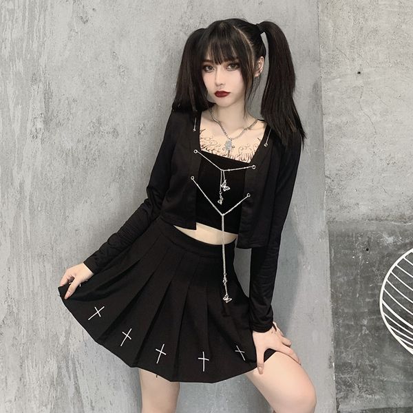 streetwear lace up black short women gothic long sleeve chain bandage crop autumn slim fit gothic harajuku top, White
streetwear lace up black short women gothic long sleeve chain bandage crop autumn slim fit gothic harajuku top, White