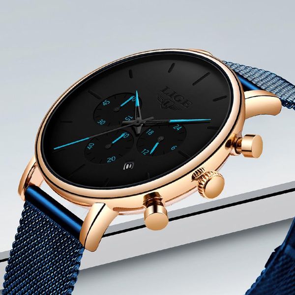 wristwatches relogio masculino lige watches mens blue casual mesh belt watch fashion sport men waterproof quartz clock, Slivery;brown
wristwatches relogio masculino lige watches mens blue casual mesh belt watch fashion sport men waterproof quartz clock, Slivery;brown