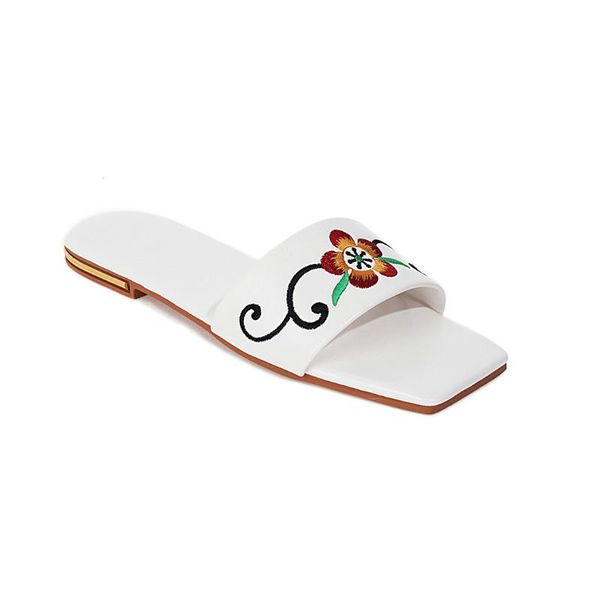 new 2021 ladies summer outside modern slippers for women flats synthetic leather peep toe white print flower fashion slippers, Black
new 2021 ladies summer outside modern slippers for women flats synthetic leather peep toe white print flower fashion slippers, Black