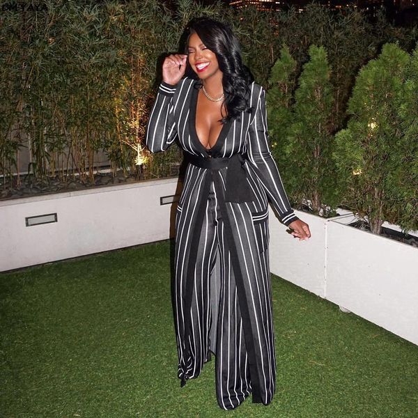 2021 women new striped open stitch with sashes x-long trench straight long pants suits two piece set tracksuit outfit glrrk199, Gray
2021 women new striped open stitch with sashes x-long trench straight long pants suits two piece set tracksuit outfit glrrk199, Gray