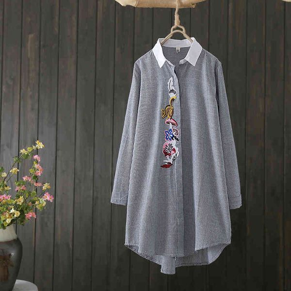 women's blouses & shirts chic embroidery 100%cotton sleeve shirt women vintage casual long blouse roupa feminina blusa womens and fdlf, White
women's blouses & shirts chic embroidery 100%cotton sleeve shirt women vintage casual long blouse roupa feminina blusa womens and fdlf, White