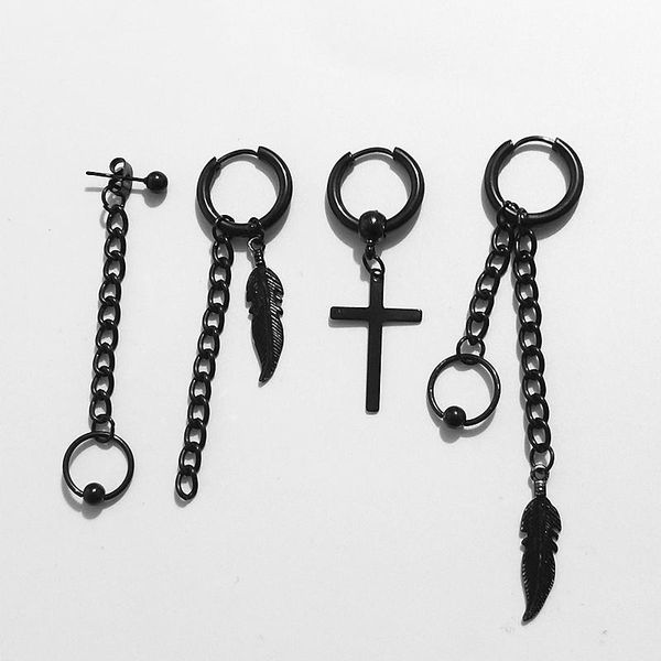 hoop & huggie koren fashion earrings men punk gothic stainless steel cross chain feather for women piercing jewelry, Golden;silver
hoop & huggie koren fashion earrings men punk gothic stainless steel cross chain feather for women piercing jewelry, Golden;silver