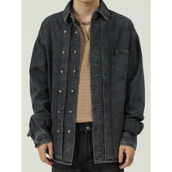men's casual shirts men clothing 2021 autumn products korean version of the ins wind trend denim shirt handsome solid color jacket, White;black
men's casual shirts men clothing 2021 autumn products korean version of the ins wind trend denim shirt handsome solid color jacket, White;black