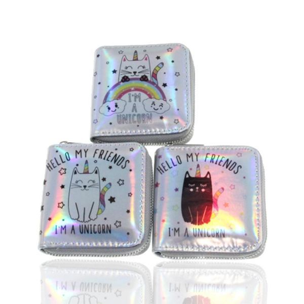 bright leather laser wallets lovely unicorn animals student small coin purse pu zipper rainbow short cute wallet for girls, Red;black
bright leather laser wallets lovely unicorn animals student small coin purse pu zipper rainbow short cute wallet for girls, Red;black